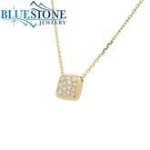 14 Karat Yellow Gold Pave Diamond Necklace- 18 Inches